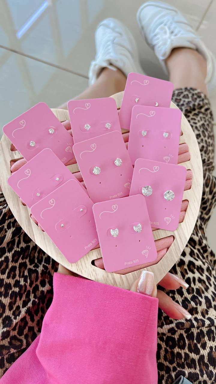 Brinco de Zircônia 3mm Clássico Cristal