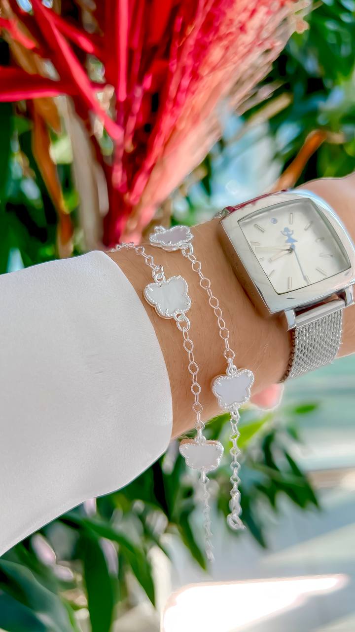 Pulseira Prata 925 | Borboleta | 18 cm | Madre Pérola