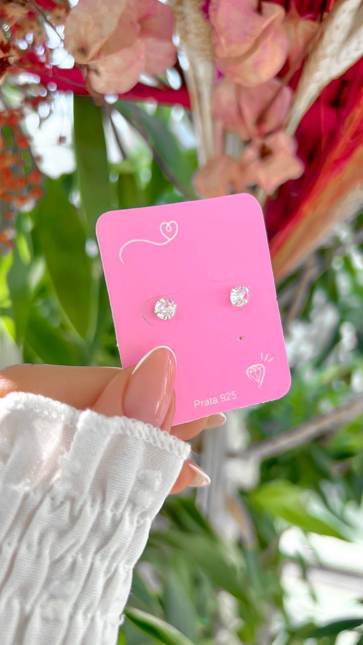 Brinco Ponto de Luz 5mm Cristal