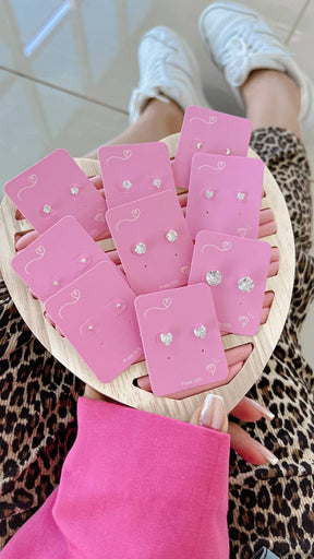 Brinco de Zircônia 3mm Clássico Cristal