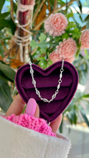 Pulseira em Prata com Elo Losango e Zircônia Cristal