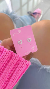 Colar Coração Cravejado 6mm Cristal