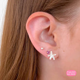 Brinco Trio Estrela do Mar com Zircônia e Bolinha Frutacor – Kit 3 Peças