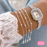 Pulseira Elo com Cadeado Longo e Bolinhas 3mm – 18cm